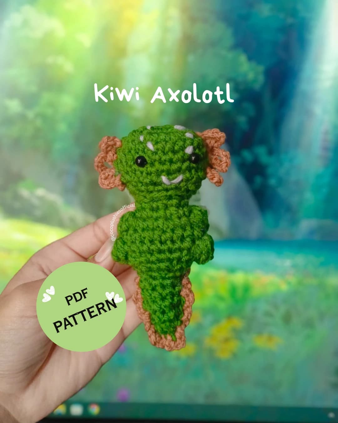 Kiwi Axolotl Handmade Crochet